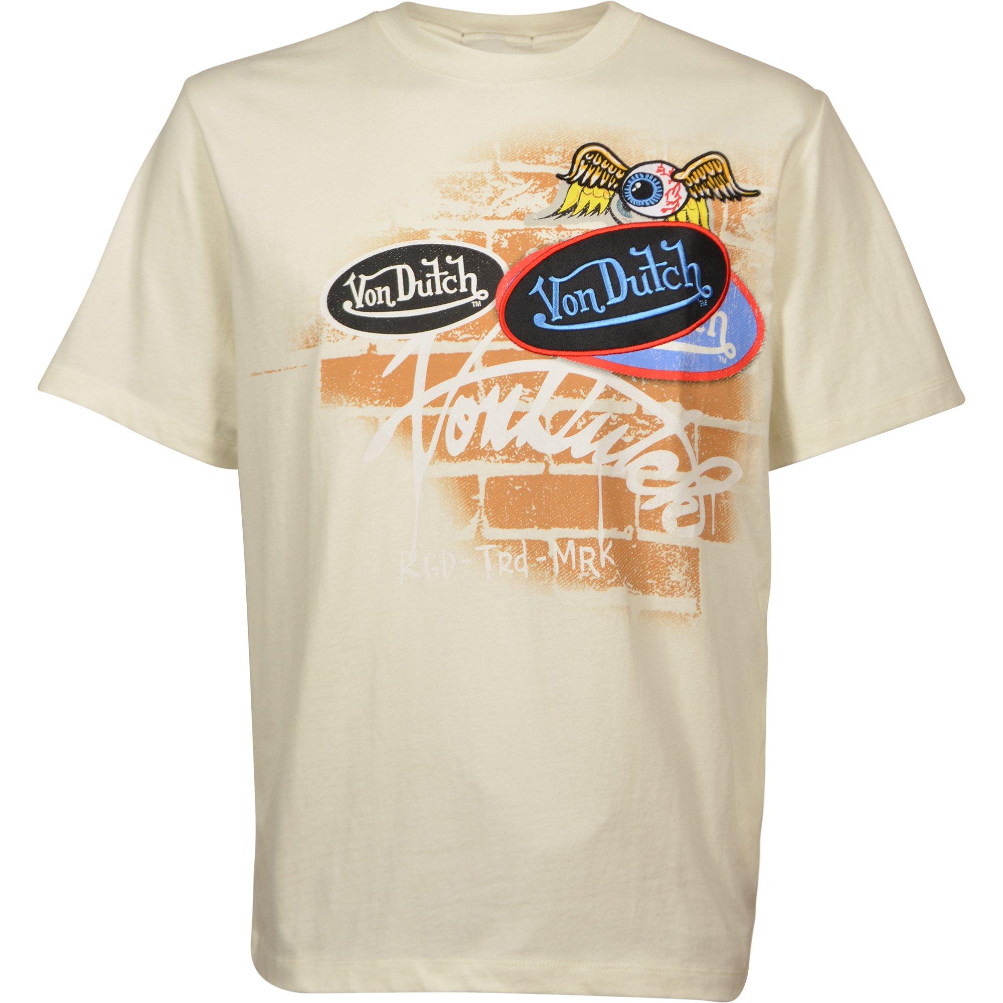 Von Dutch Men's Patches Tee - CREAM